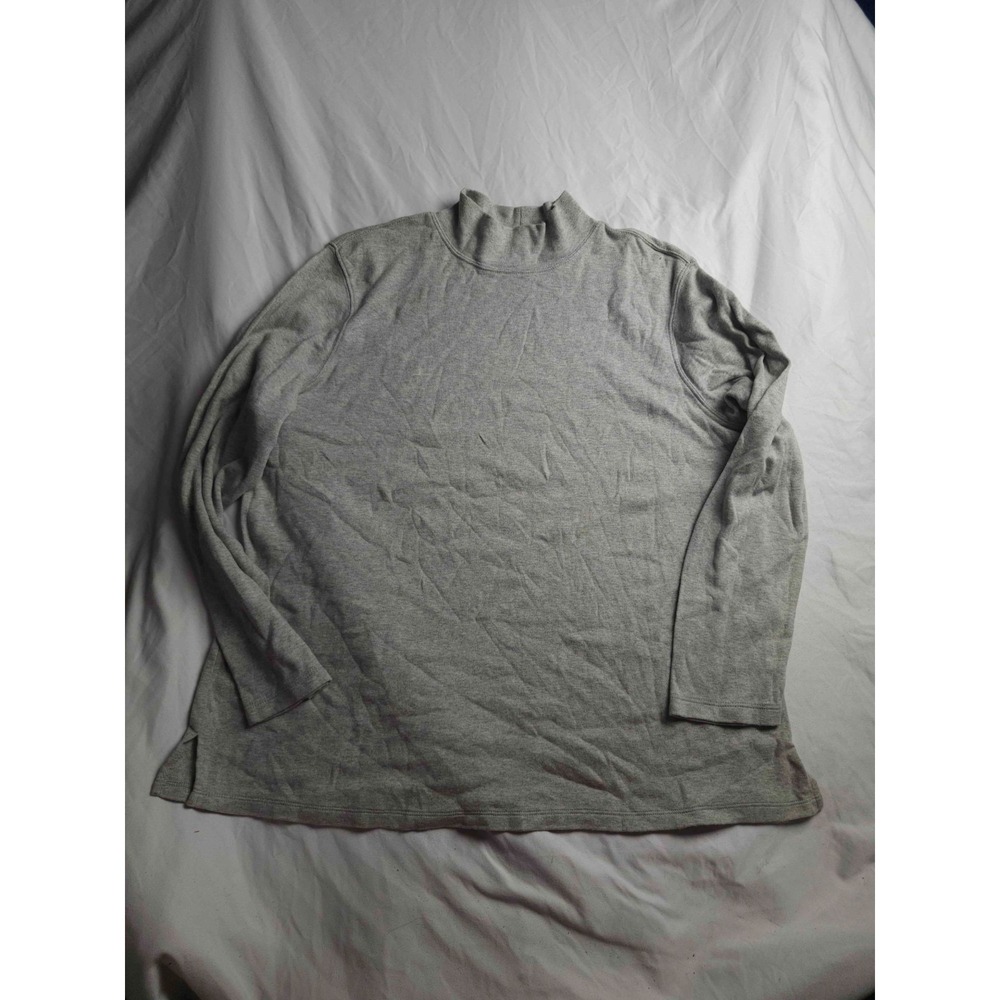 Laura Scott Mock Neck Shirt Womens‎ Size 16/18W Gray Knit Pullover Long Sleeve